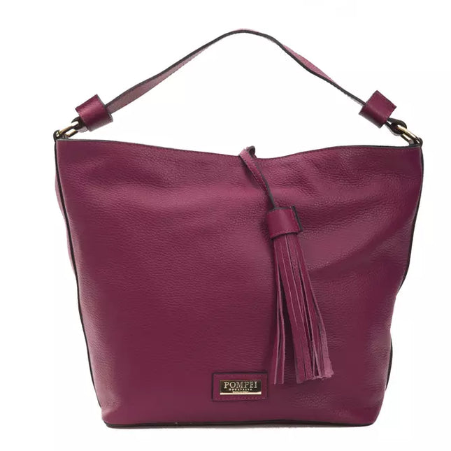 Pompei Donatella Burgundy Leather Shoulder Bag