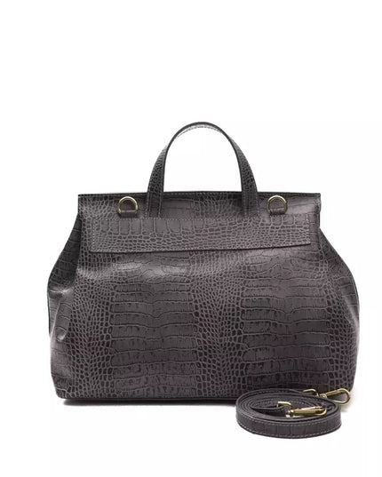 Pompei Donatella Gray Leather Women Shoulder Bag