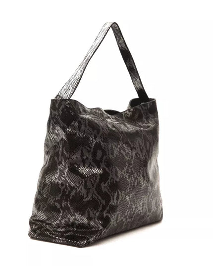 Pompei Donatella Gray Leather Women Shoulder Bag