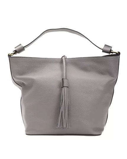 Pompei Donatella Gray Leather Women Shoulder Bag
