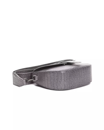 Pompei Donatella Gray Leather Women Crossbody Bag