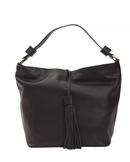 Pompei Donatella Black Leather Women Shoulder Bag