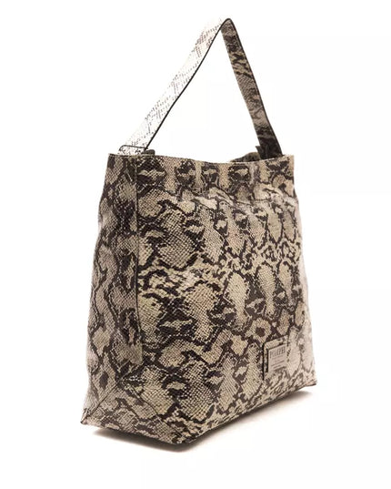 Pompei Donatella Gray Leather Women Shoulder Bag