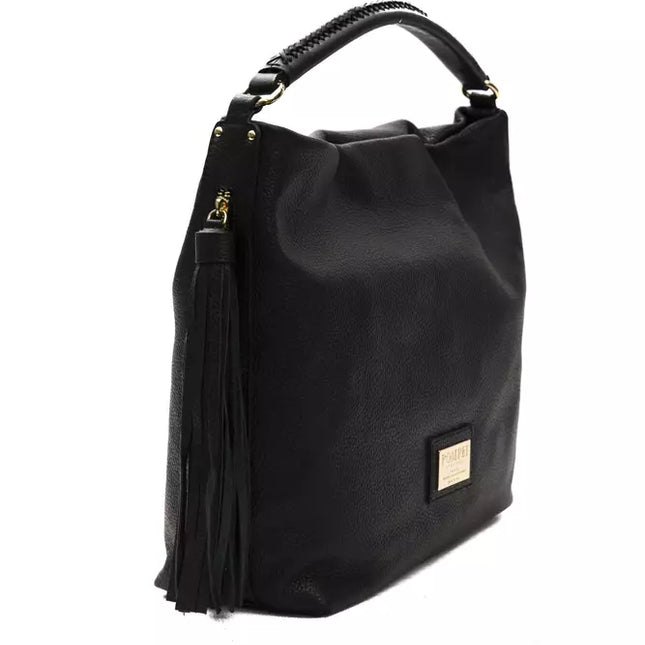 Pompei Donatella Black Leather Women Shoulder Bag