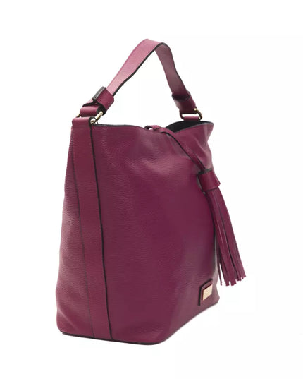 Pompei Donatella Burgundy Leather Shoulder Bag