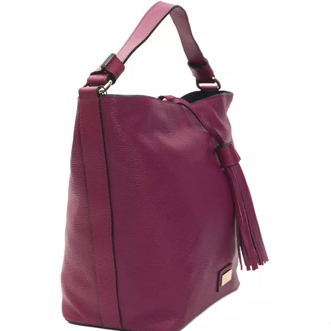Pompei Donatella Burgundy Leather Shoulder Bag