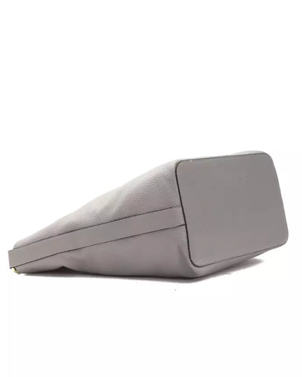 Pompei Donatella Gray Leather Women Shoulder Bag