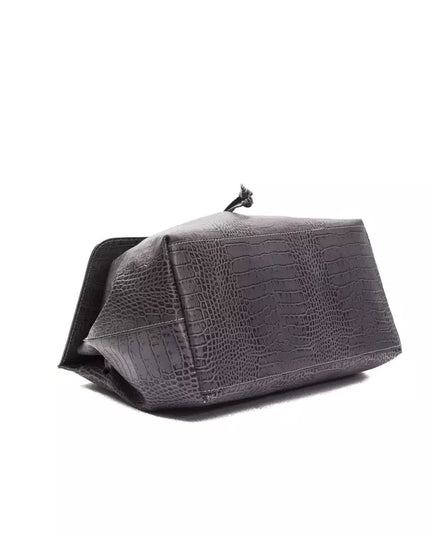 Pompei Donatella Gray Leather Women Shoulder Bag