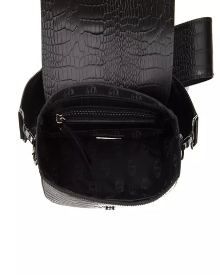 Pompei Donatella Black Leather Women Crossbody