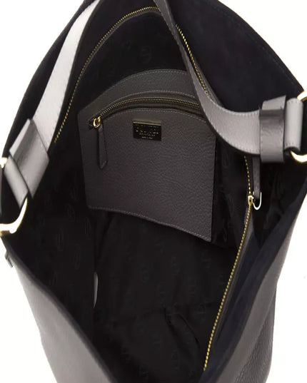 Pompei Donatella Gray Leather Women Shoulder Bag