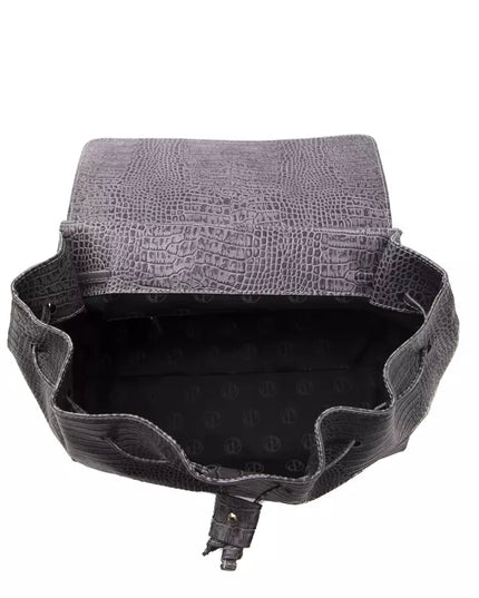 Pompei Donatella Gray Leather Women Shoulder Bag