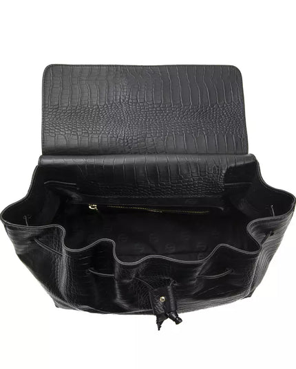 Pompei Donatella Black Leather Women Shoulder Bag