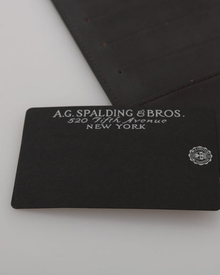 A.G. Spalding & Bros Black Leather Bifold Travel Holder Logo Wallet