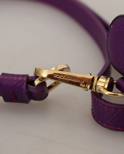 Dolce & Gabbana Purple Leather Strap Gold Metal Logo Airpods Case