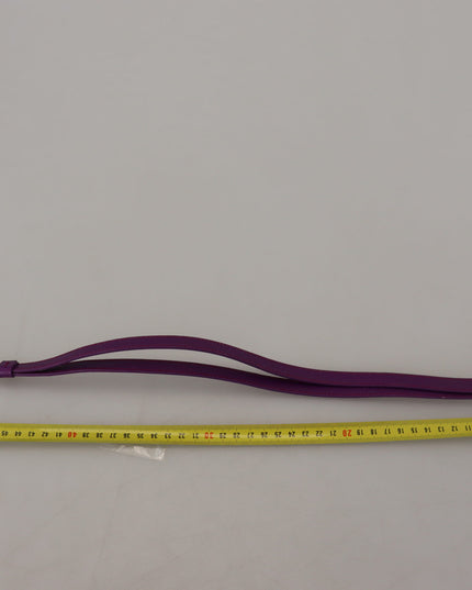 Dolce & Gabbana Purple Leather Strap Gold Metal Logo Airpods Case