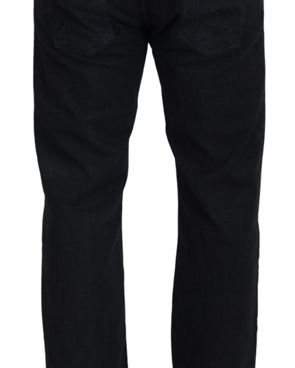 John Galliano Black Cotton Back Buckle Casual Denim Jeans