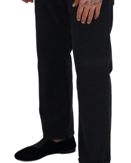 John Galliano Black Cotton Back Buckle Casual Denim Jeans