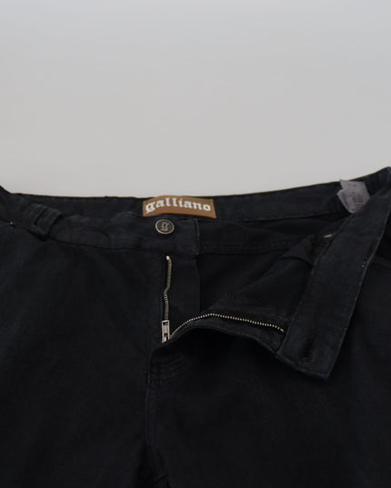 John Galliano Black Cotton Back Buckle Casual Denim Jeans