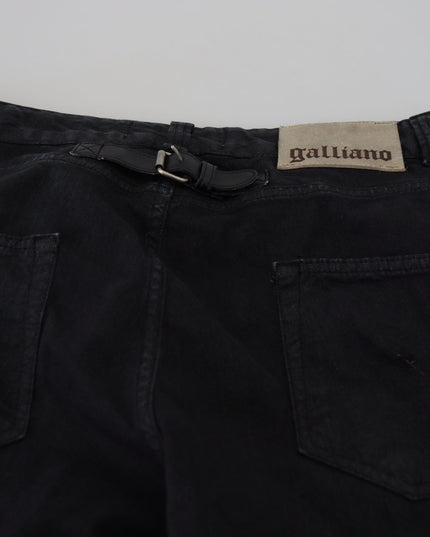 John Galliano Black Cotton Back Buckle Casual Denim Jeans