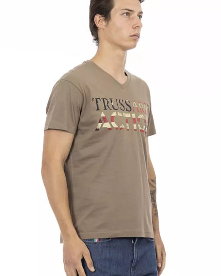 Trussardi Action Brown Cotton Men T-Shirt