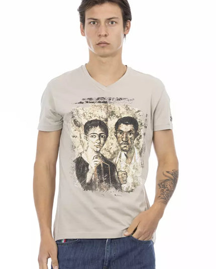 Trussardi Action Beige Cotton Men T-Shirt