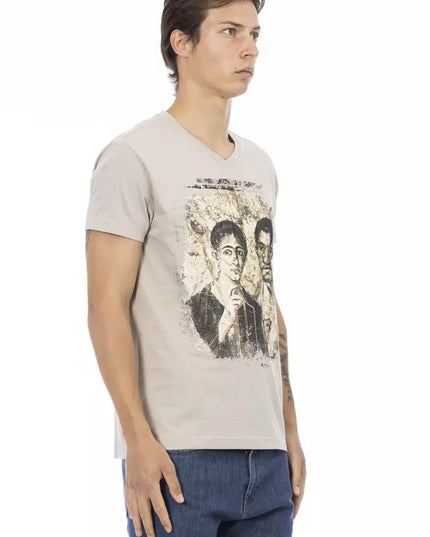 Trussardi Action Beige Cotton Men T-Shirt