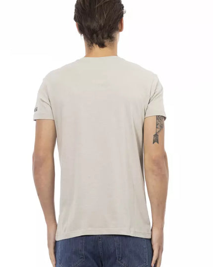 Trussardi Action Beige Cotton Men T-Shirt