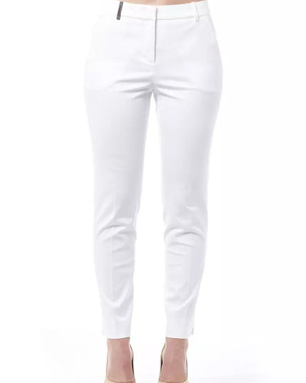 Peserico White Cotton Jeans & Pants