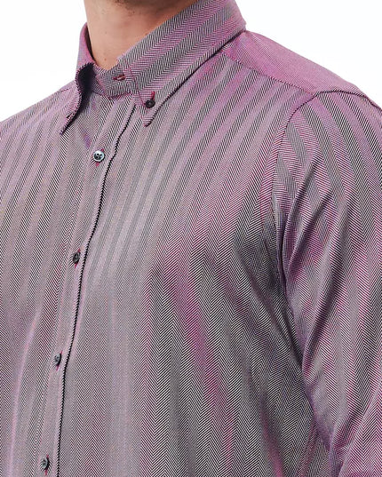 Bagutta Burgundy Cotton Men Shirt