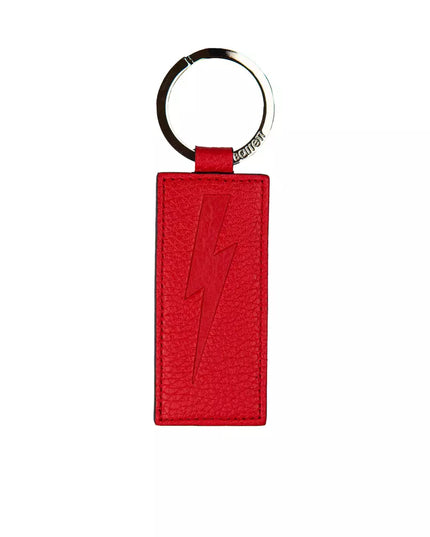 Neil Barrett Red Leather Men Keychain