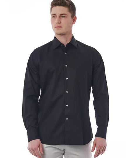 Bagutta Black Cotton Men Shirt