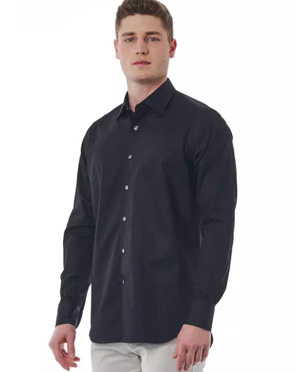 Bagutta Black Cotton Men Shirt