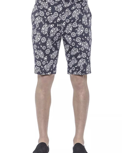 PT Torino Blue Cotton Men Bermuda Shorts