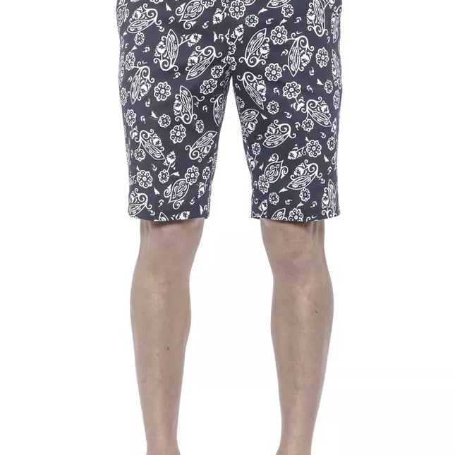 PT Torino Blue Cotton Men Bermuda Shorts