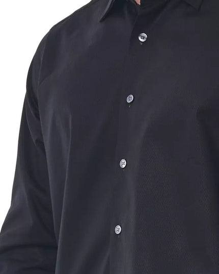 Bagutta Black Cotton Men Shirt