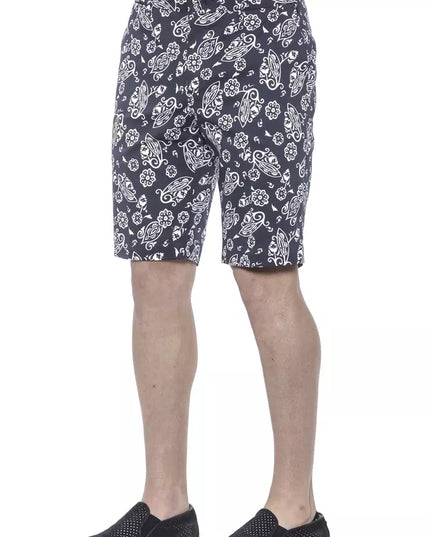 PT Torino Blue Cotton Men Bermuda Shorts