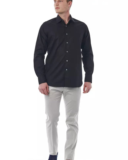 Bagutta Black Cotton Men Shirt