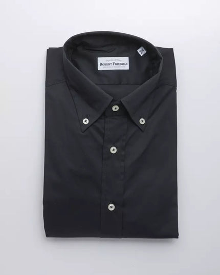 Robert Friedman Black Cotton Men's Shirt