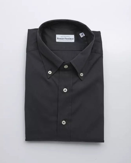 Robert Friedman Gray Cotton Men Shirt