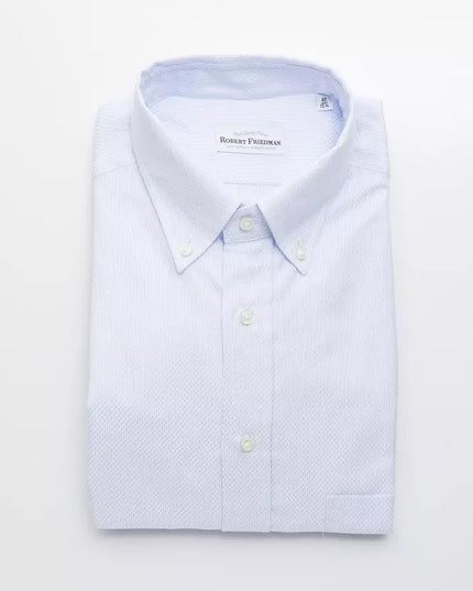 Robert Friedman Light Blue Cotton Men Shirt