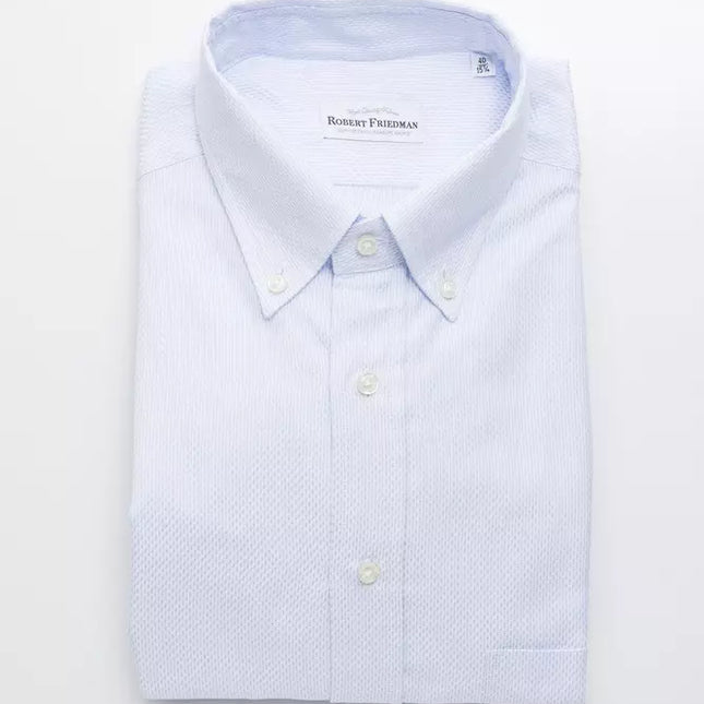 Robert Friedman Light Blue Cotton Men Shirt