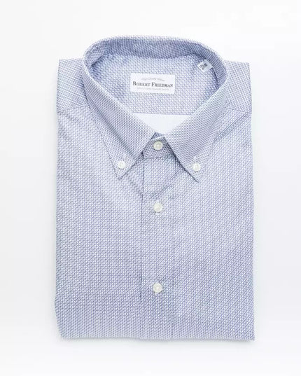 Robert Friedman Light Blue Cotton Men Shirt