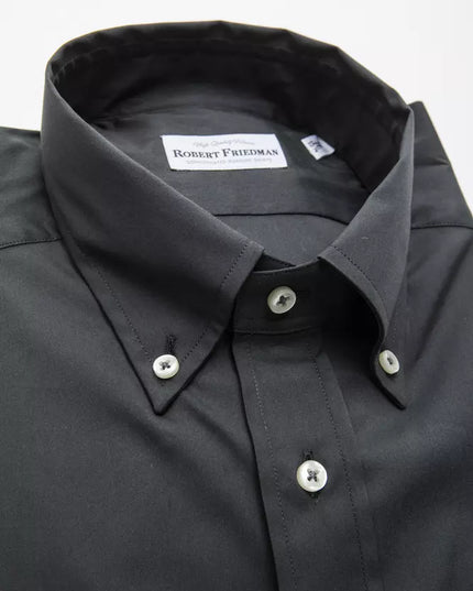 Robert Friedman Gray Cotton Men Shirt