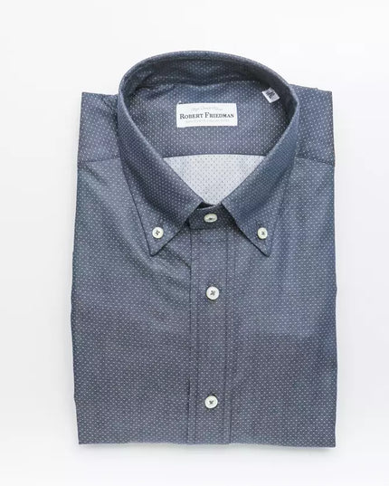 Robert Friedman Blue Cotton Men Shirt