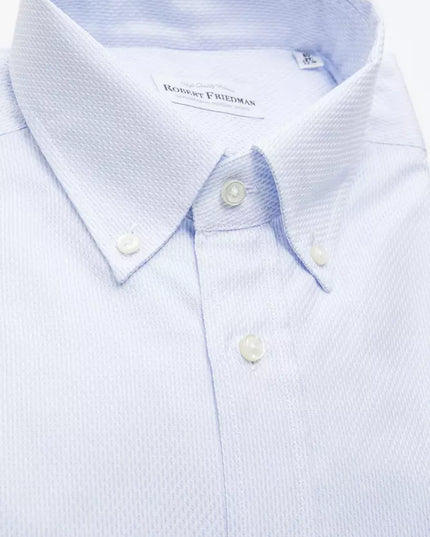 Robert Friedman Light Blue Cotton Men Shirt
