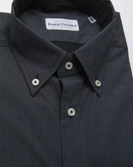 Robert Friedman Black Cotton Men Shirt