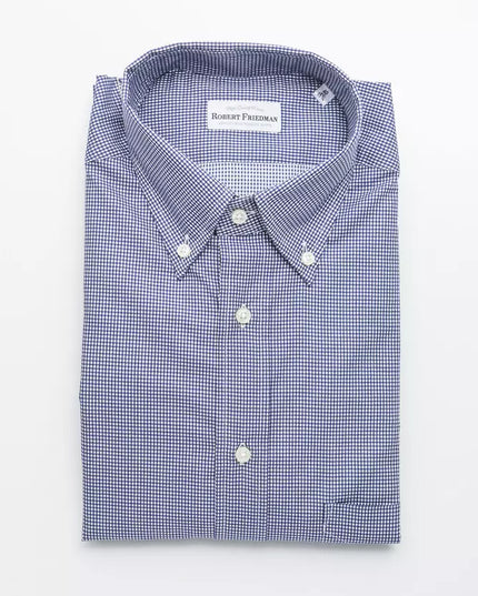 Robert Friedman Blue Cotton Men Shirt