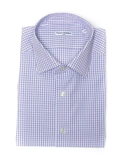Robert Friedman Burgundy Cotton Men Shirt