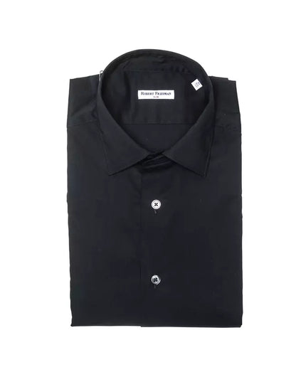 Robert Friedman Black Cotton Men Shirt
