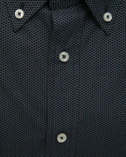 Robert Friedman Black Cotton Men Shirt